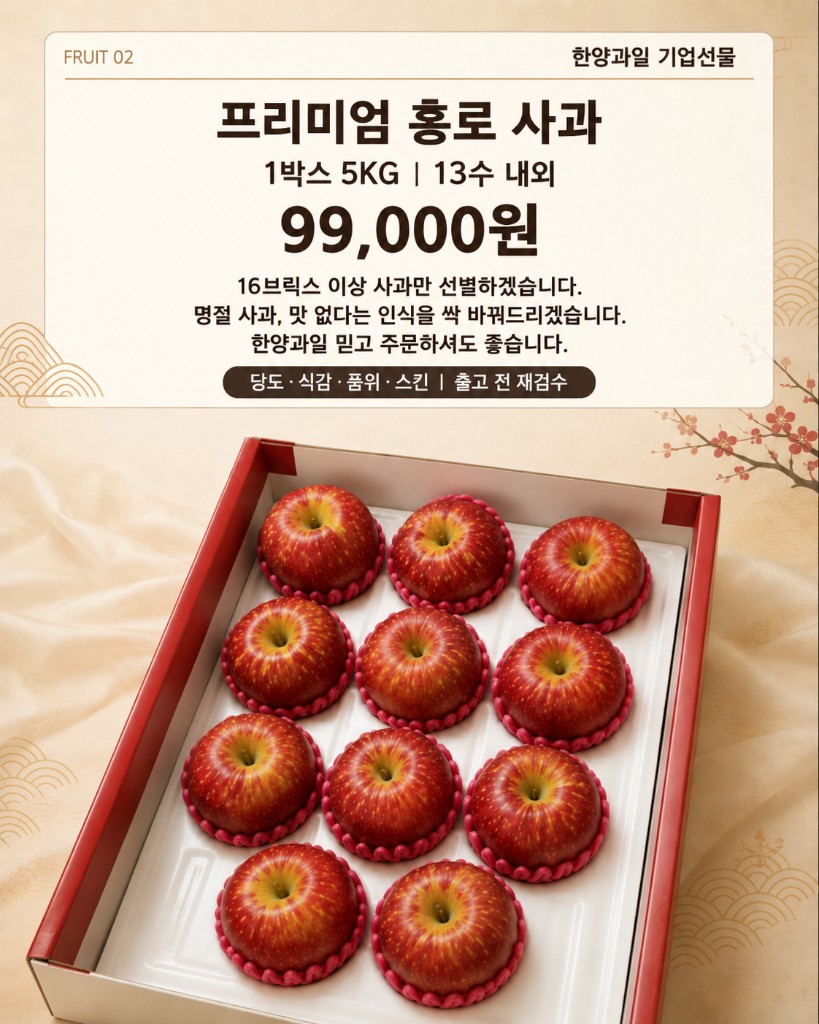 프리미엄 홍로 사과 선물세트